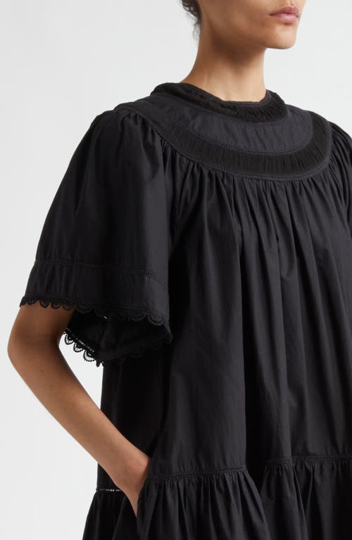 Ulla Johnson Scalloped Cotton Minidress In Noir