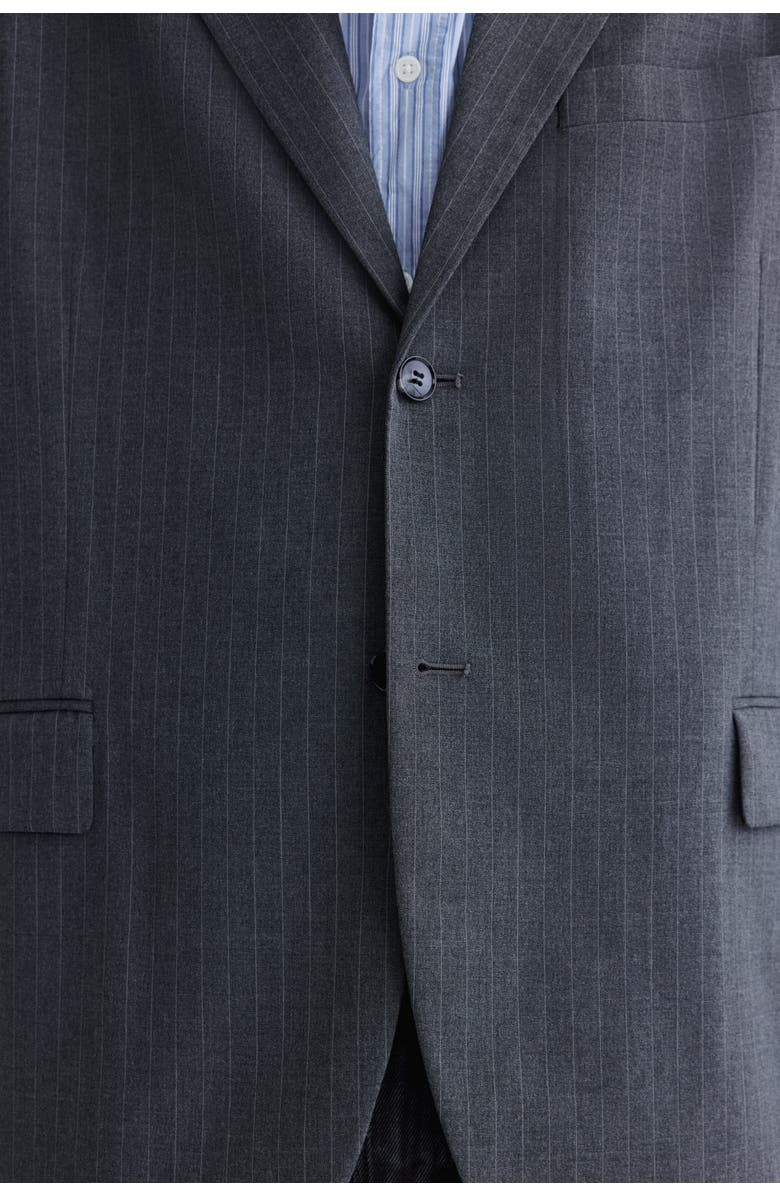H&M Oversized Fit Single-breasted Jacket, Alternate, color, Gray/Pinstriped