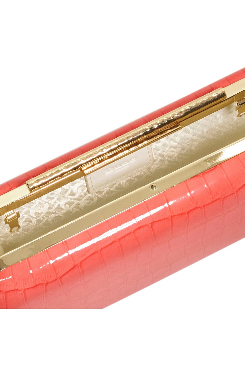 Dune London Body Faux Leather Frame Clutch, Alternate, color, Coral