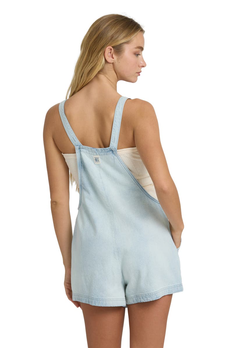 Billabong Beach Crush Denim Shortalls, Alternate, color, Blue Mist