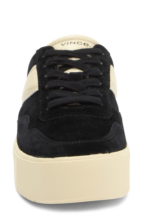 Vince Benfield Court Leather Sneaker In Black/moonlight