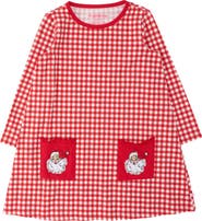 RuffleButts Holiday Knit Long Sleeve Applique Pocket Dress