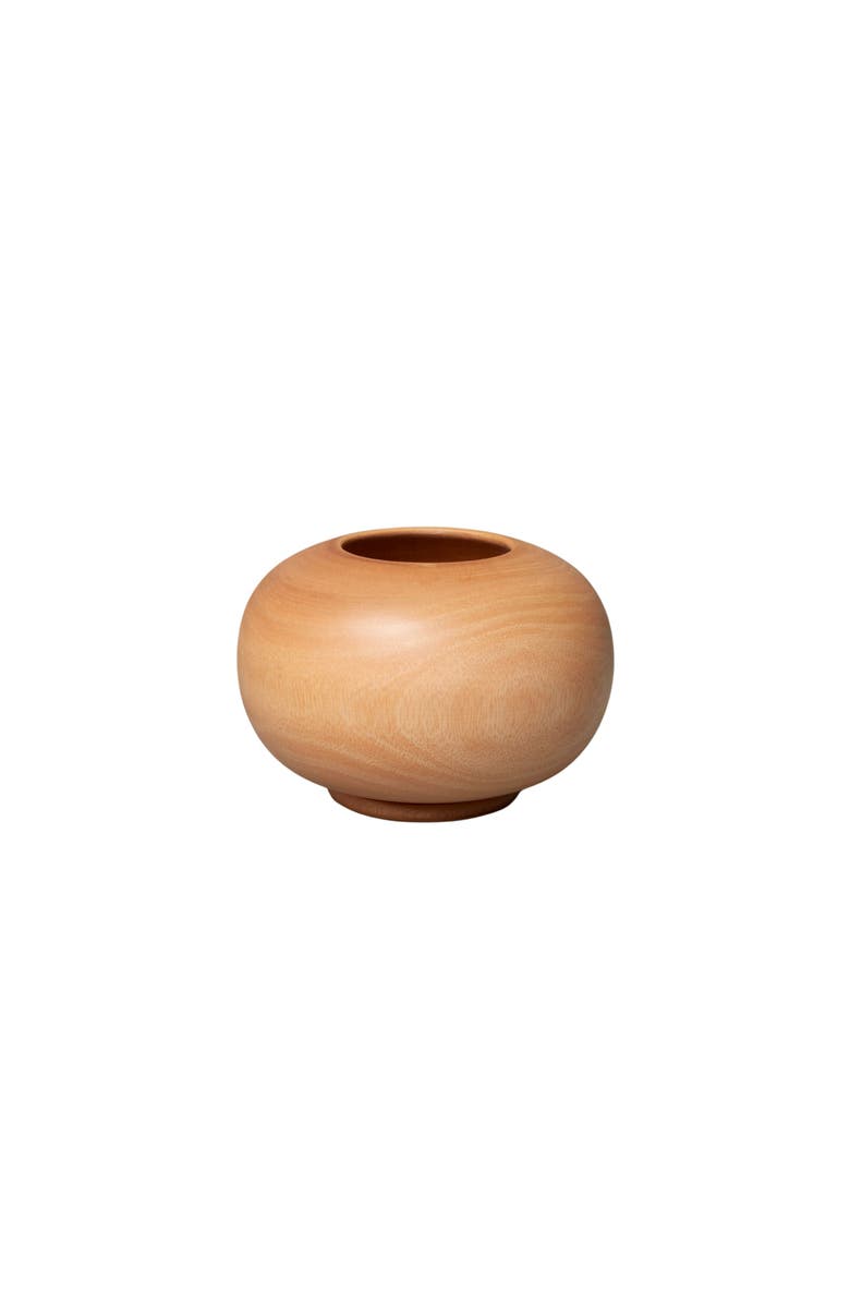 Be Home Mango Wood Round Vase, Main, color, Mango