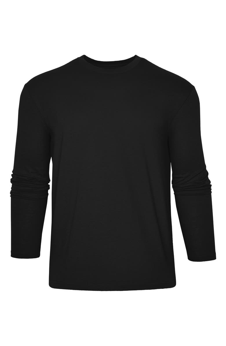 True Classic Classic Long Sleeve Crewneck T-Shirt, Alternate, color, Black