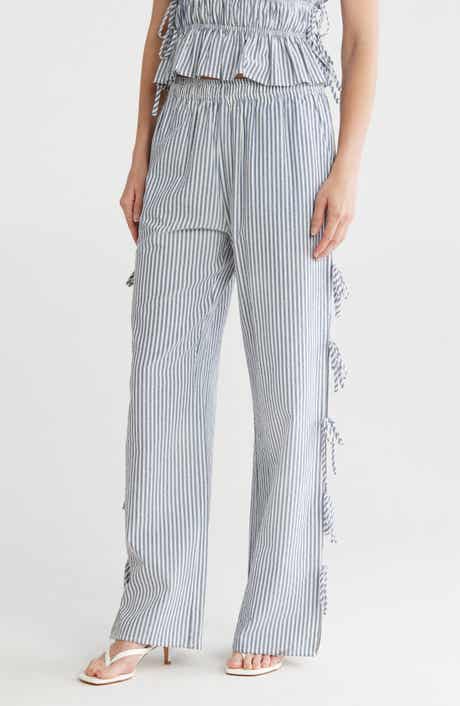 Lush Tie Detail Striped Pants