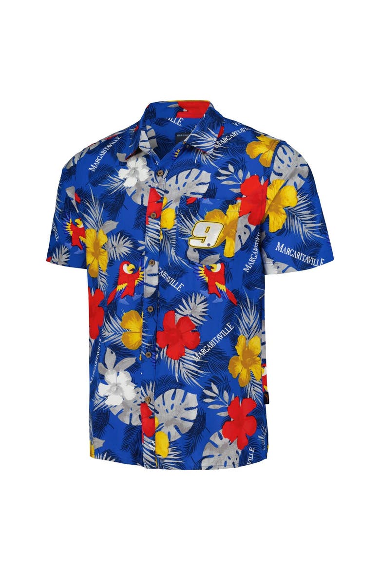 Men's Margaritaville Royal Chase Elliott Island Life Floral Party Full-Button Shirt, Alternate, color, Royal