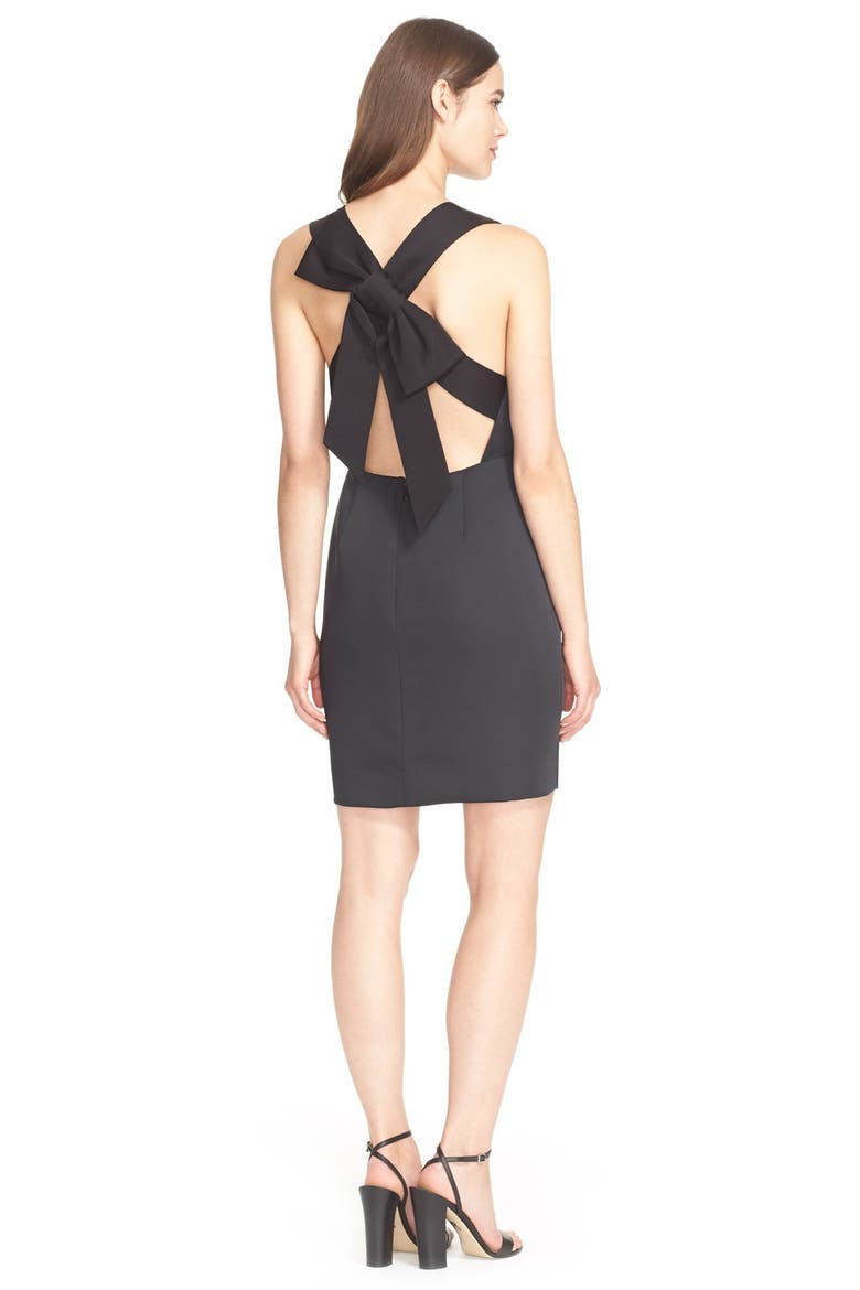 bow back dress, Alternate, color, BLACK
