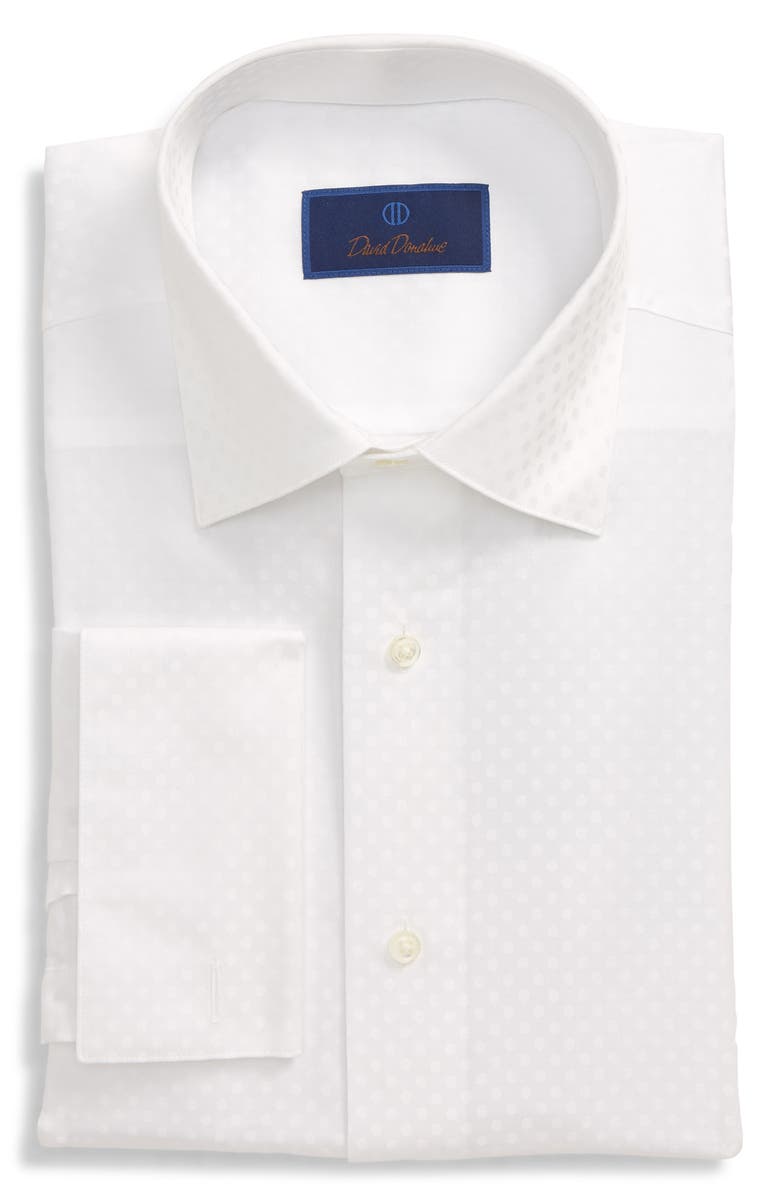 David Donahue Regular Fit Tuxedo Shirt, Main, color, 
