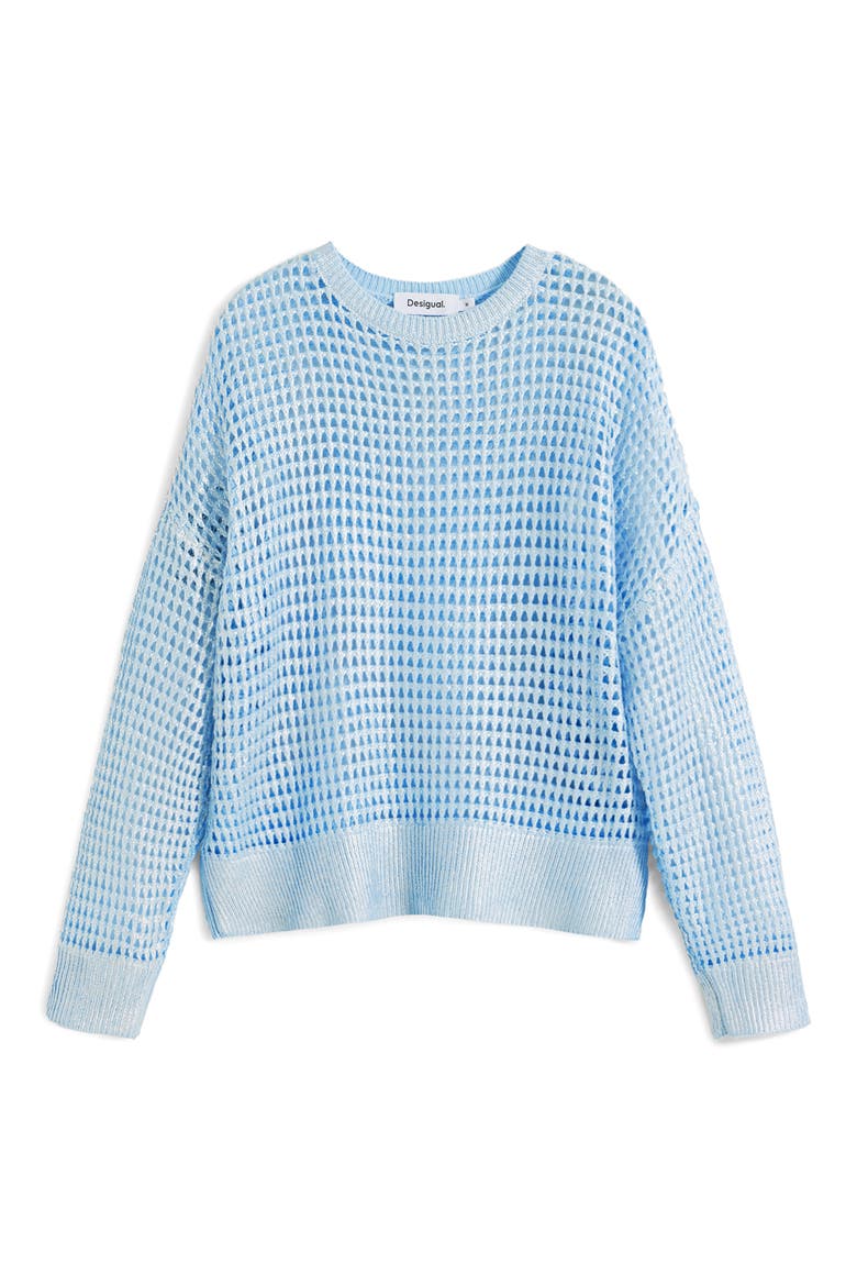 Thin Guage Sweater, Alternate, color, MEDIUM BLUE
