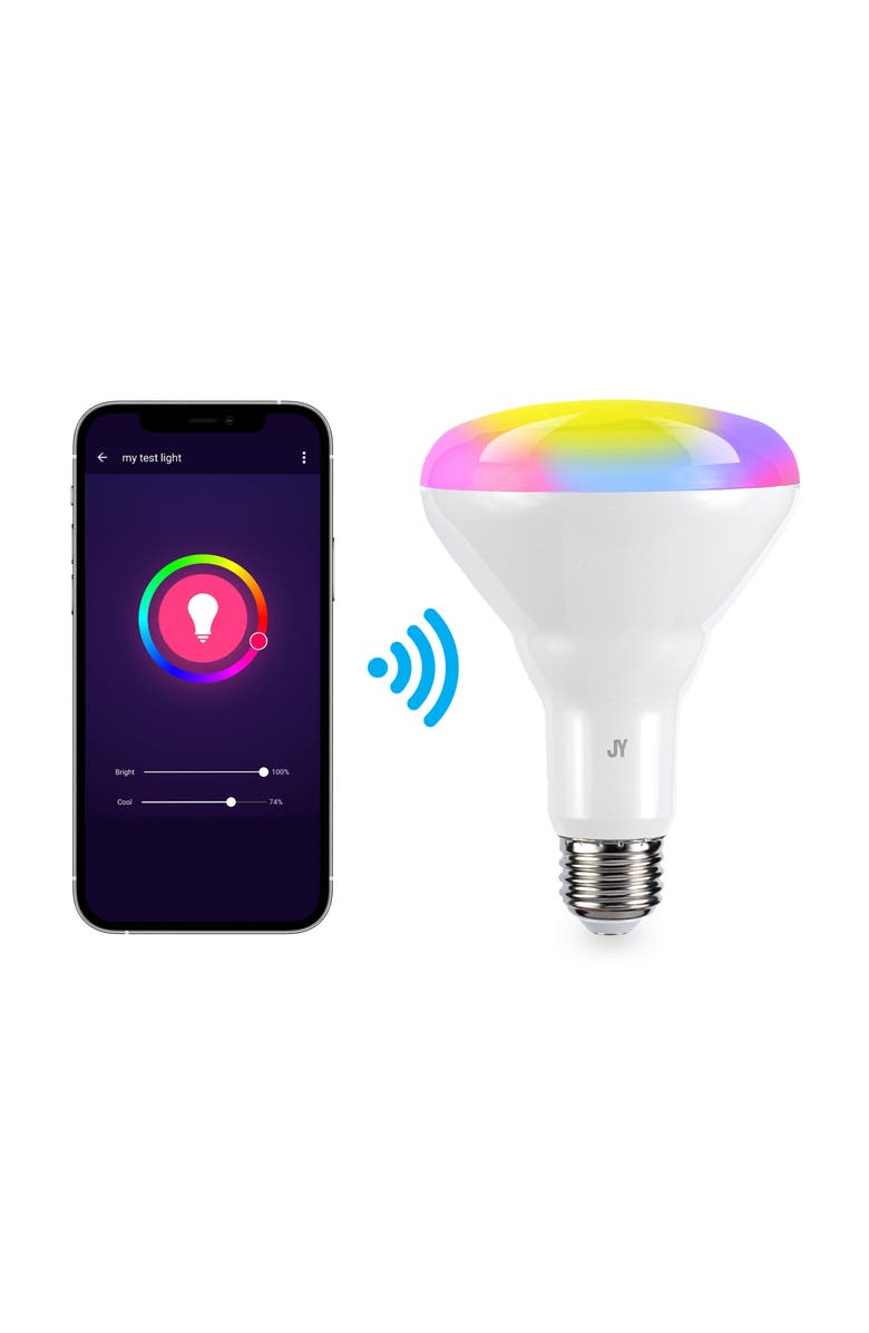 JONATHAN Y Smart BR30 Dimmable Light Bulb - Dimmable Color Changing LED; Compatible with Alexa and Google Home Assistant, No Hub Required, Alternate, color, White