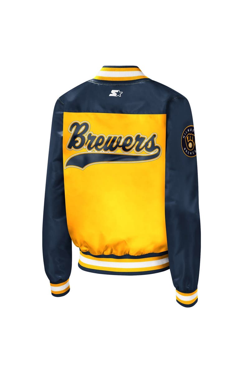 STARTER Women's Starter Gold Milwaukee Brewers The Legend Full-Snap Jacket, Alternate, color, Gold