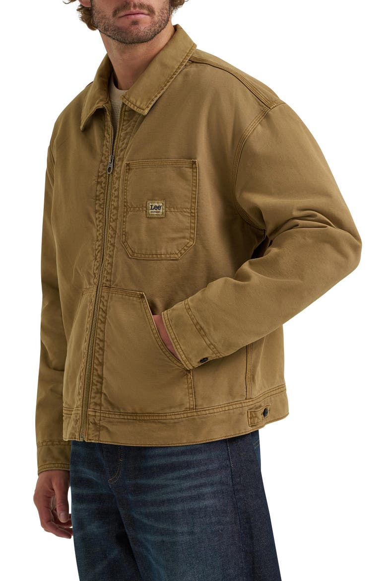 91W Quilt Lined Cotton Canvas Workwear Jacket, Alternate, color, DARK KHAKI