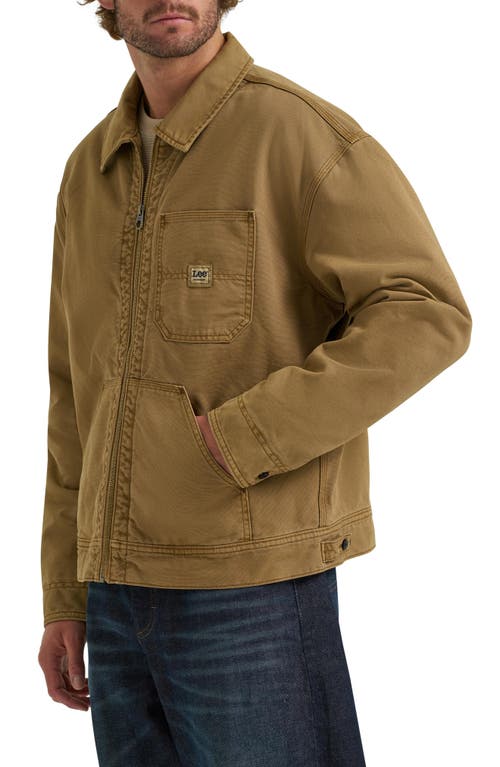 Lee 91w Quilt Lined Cotton Canvas Workwear Jacket In Brown