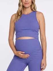 MOTHERHOOD MATERNITY Crew Neck Racerback Cropped Maternity Tank