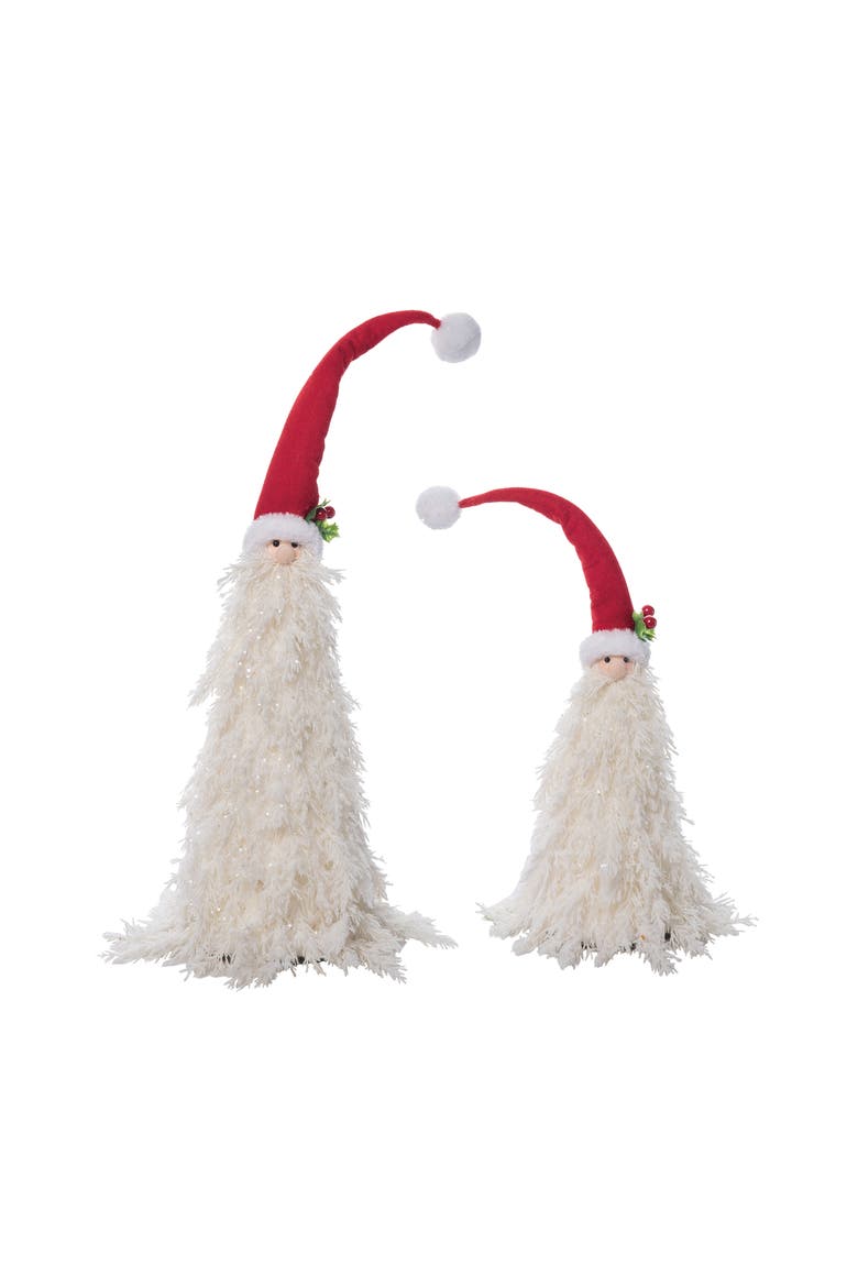 PIcy White Santa Figurines Set of 2 for Holiday Decor, Main, color, Red