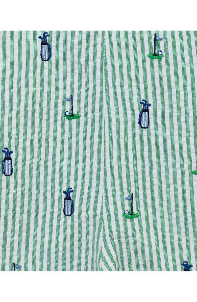 Little Me Cotton Golf Polo & Stripe Shortalls Set, Alternate, color, 