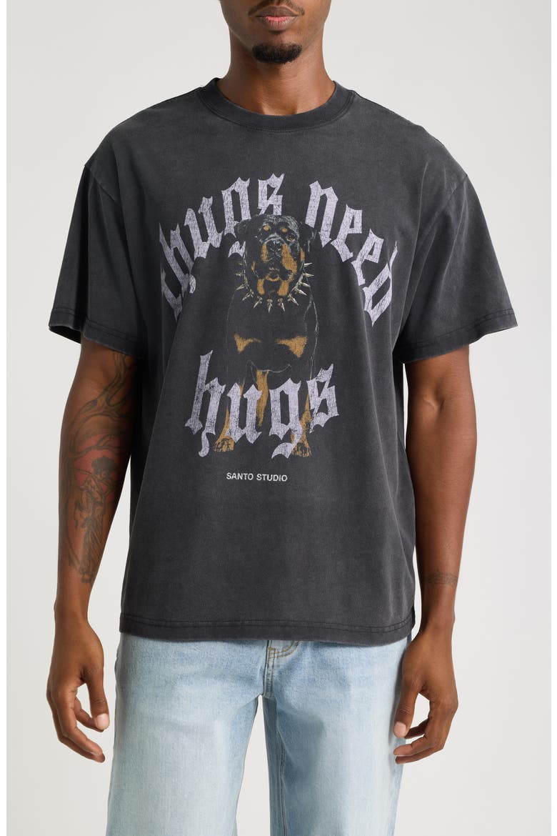 Need Hugs Graphic T-Shirt, Main, color, BLACK FADE