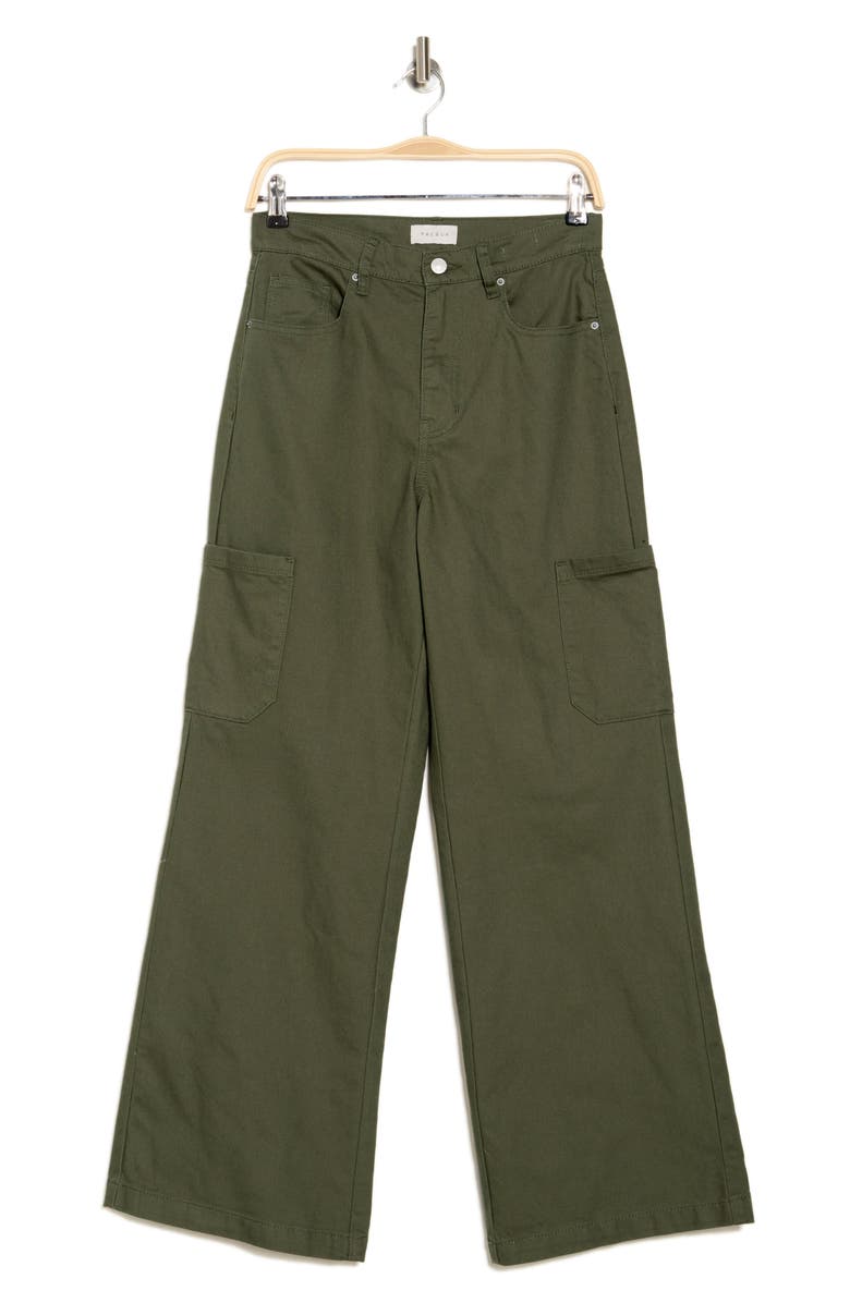 PacSun High Waist Wide Leg Cargo Pants, Alternate, color, Seaweed