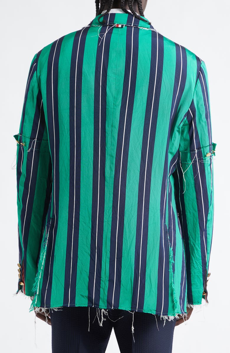 Thom Browne Unconstructed Silk & Cotton Sport Coat, Alternate, color, Green