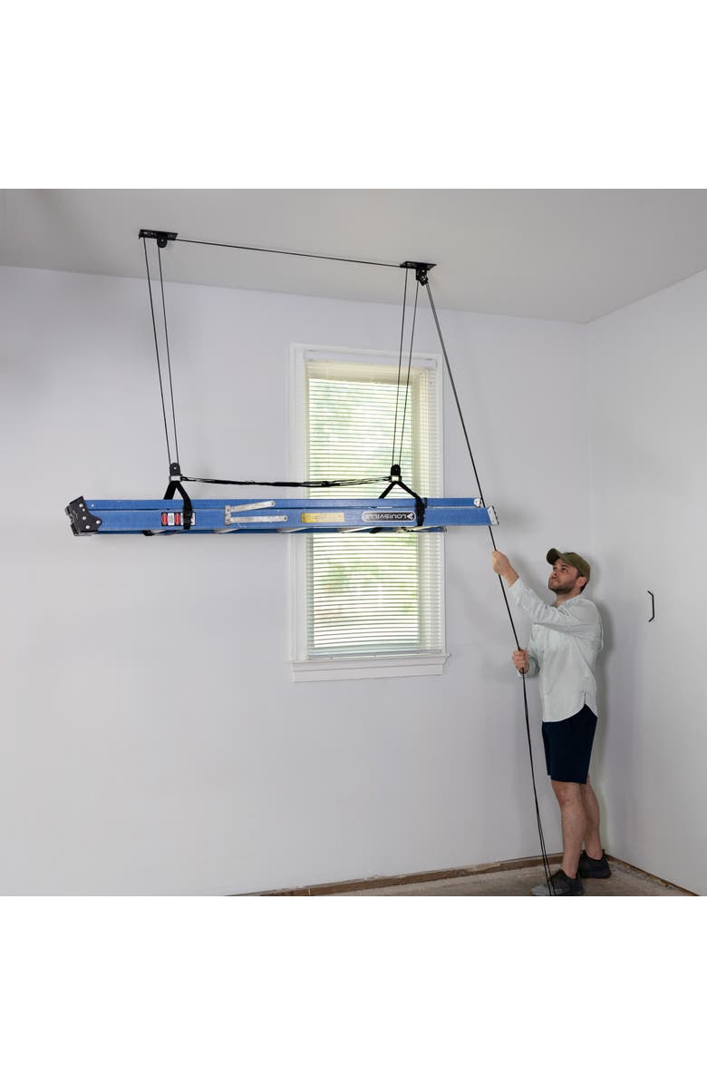 StoreYour Ladder Hoist -Holds up to 150 lbs -Up to 14' Lift, Alternate, color, Black