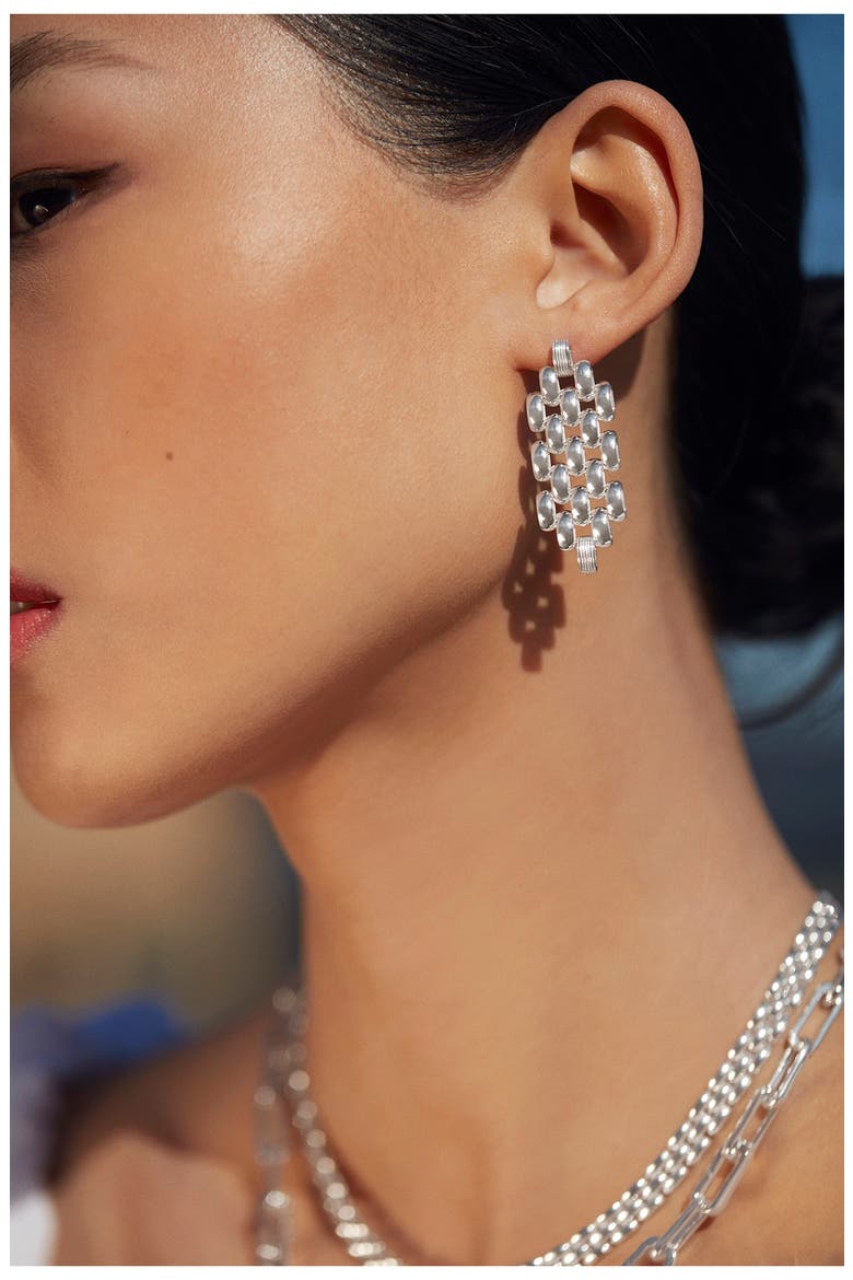 Heirloom Chain Cocktail Drop Earrings, Alternate, color, SILVER