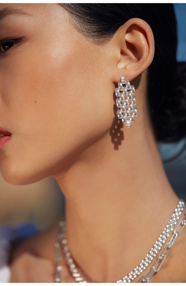 Monica Vinader Heirloom Chain Cocktail Drop Earrings, Alternate, color, Silver