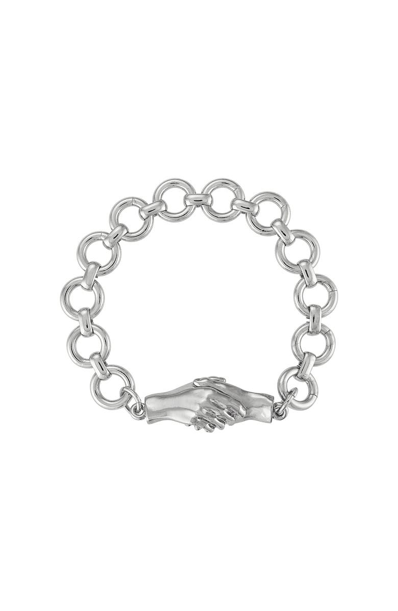 MLE Gentlewoman's Agreement Bracelet, Main, color, Metallic Silver