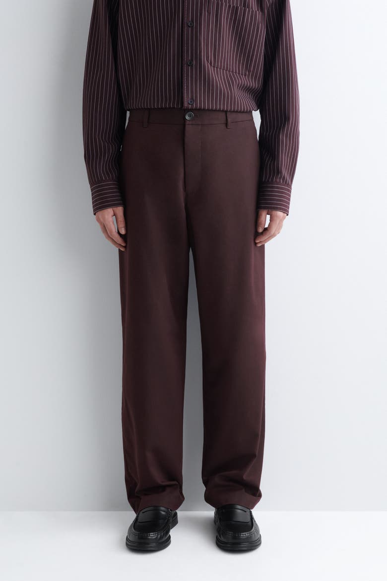 Cotton Regular-Fit Straight-Leg Chinos, Alternate, color, BORDEAUX