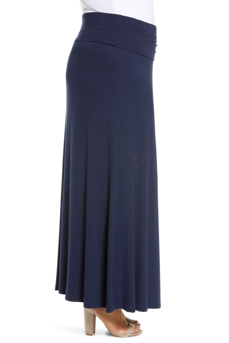 Fold Over Maxi Skirt, Alternate, color, NAVY