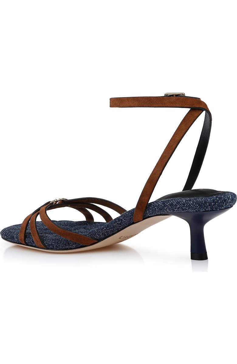 L'AGENCE Genette Ankle Strap Kitten Heel Sandal, Alternate, color, Buckskin Suede