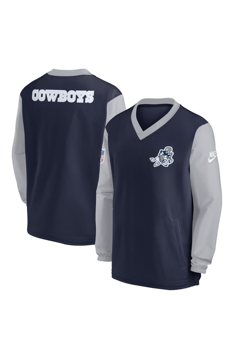 Nike Men's Nike Navy Dallas Cowboys 2023 Sideline V-Neck Pullover Windshirt, Alternate, color, Navy