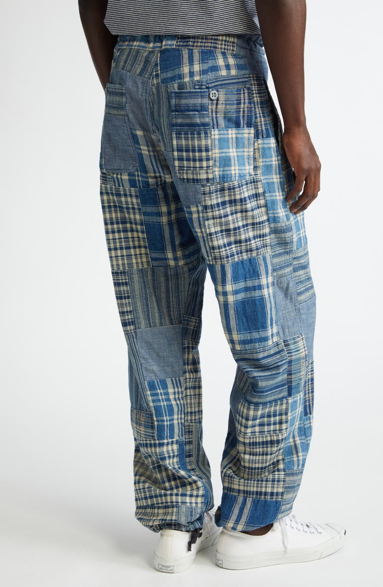 Double RL Indigo Patchwork Cotton & Linen Drawstring Pants, Alternate, color, Indigo/ Creme Multi