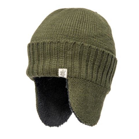 Hand Loom Rib Band Earflap Hat