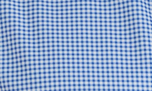 Construct Gingham Long Sleeve Button Front Shirt In Light Blue