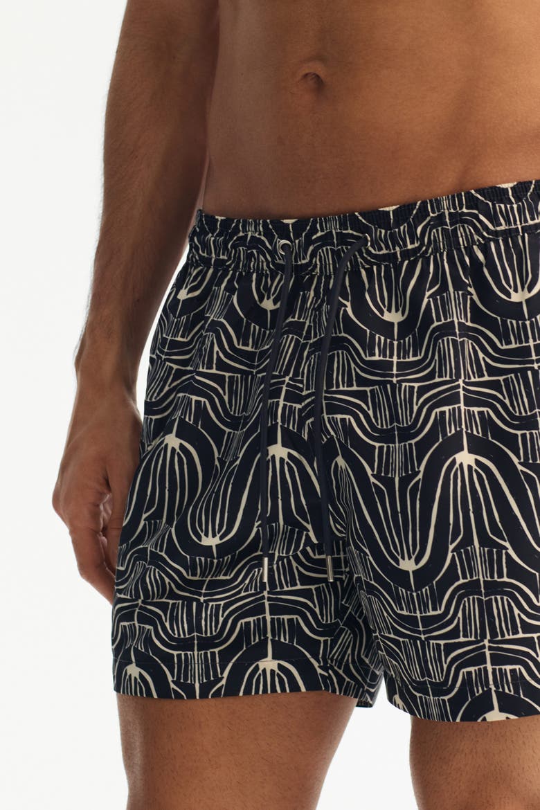 Swim Shorts, Alternate, color, Navy blue/patterned