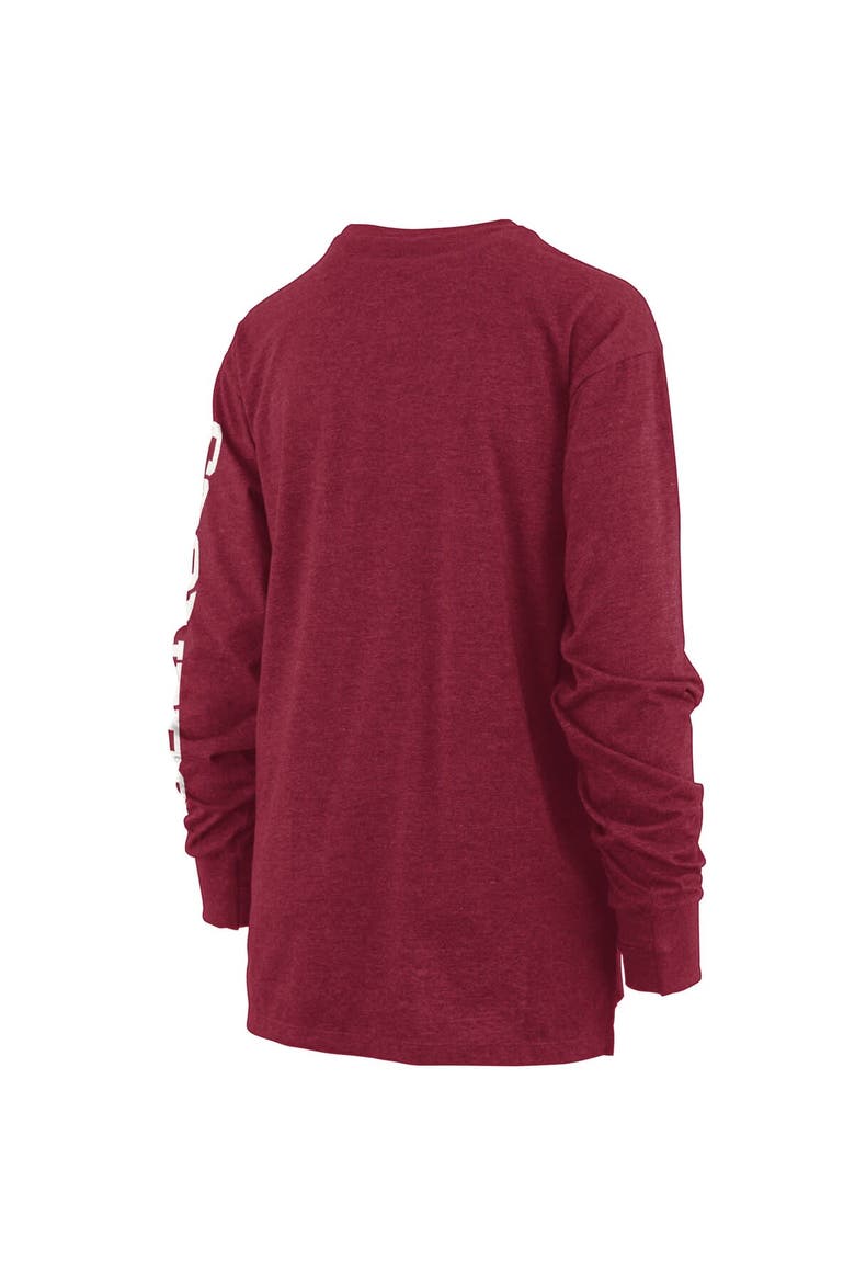 Women's Pressbox Heathered Crimson Oklahoma Sooners Two-Hit Canyon Long Sleeve T-Shirt, Alternate, color, Crimson