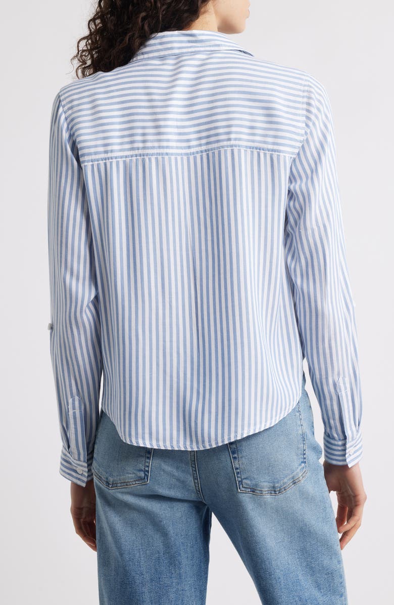 beachlunchlounge Fallon High-Low Button-Up Shirt, Alternate, color, Dodger Blue