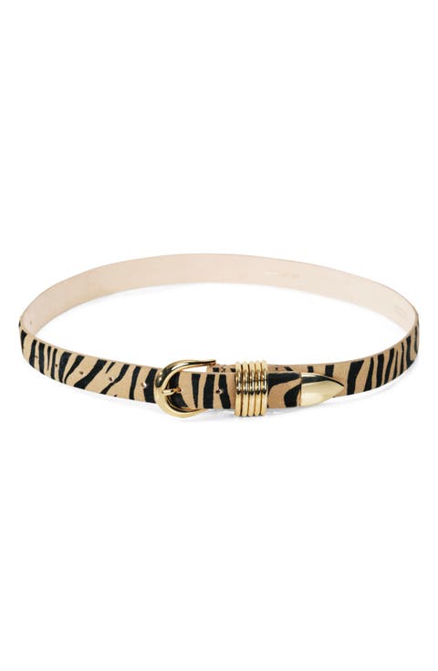 Hollyhock Calfhair Leopard Belt