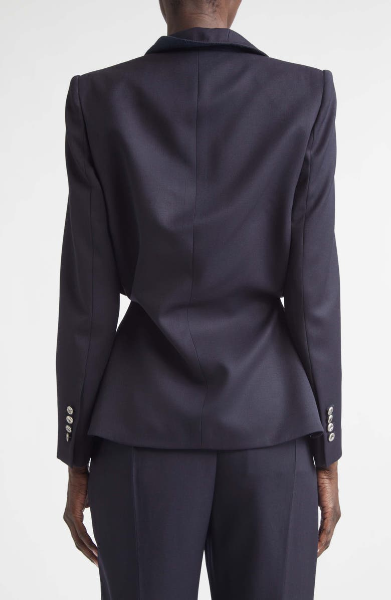 McQueen Cotton Folded Lapel Jacket, Alternate, color, Navy