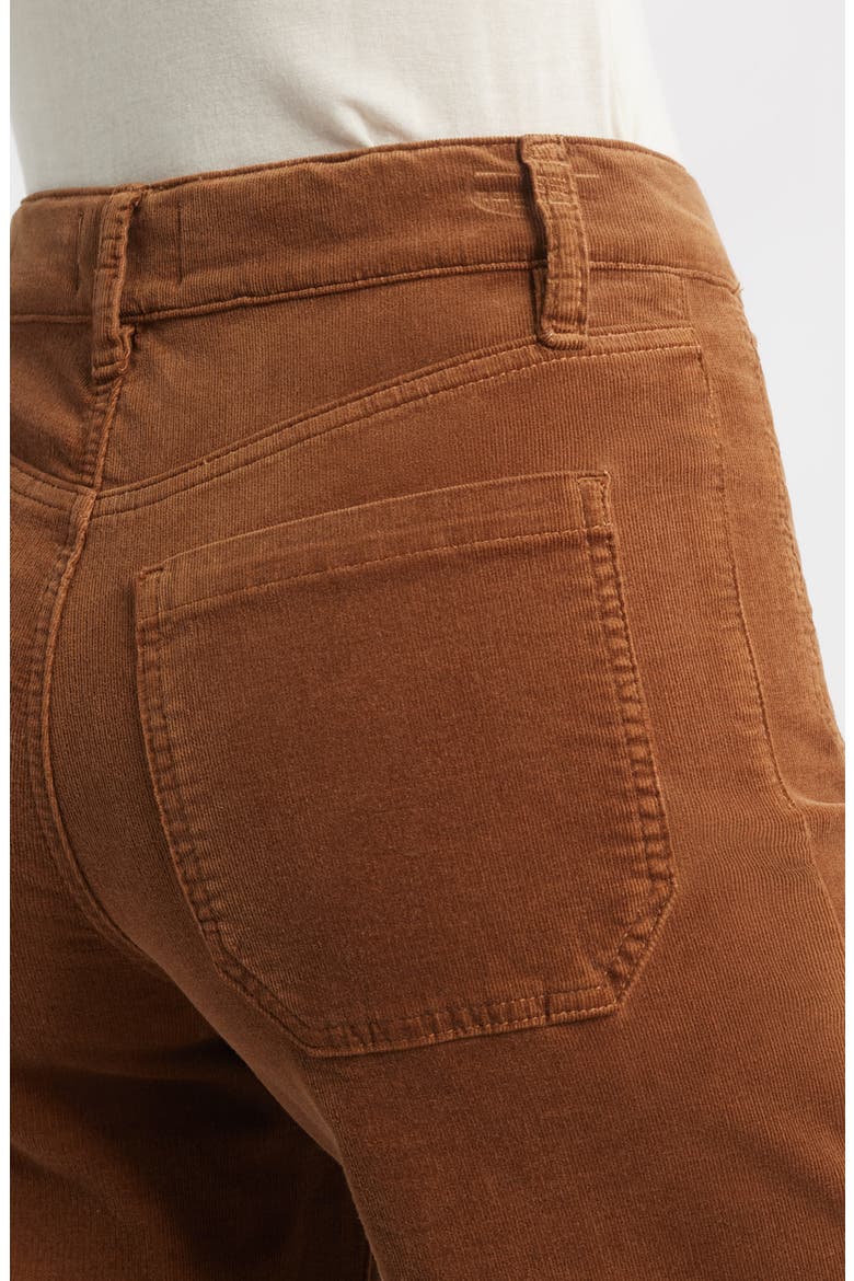 Le Slim Palazzo Patch Pocket High Waist Wide Leg Corduroy Jeans, Alternate, color, MAPLE BROWN