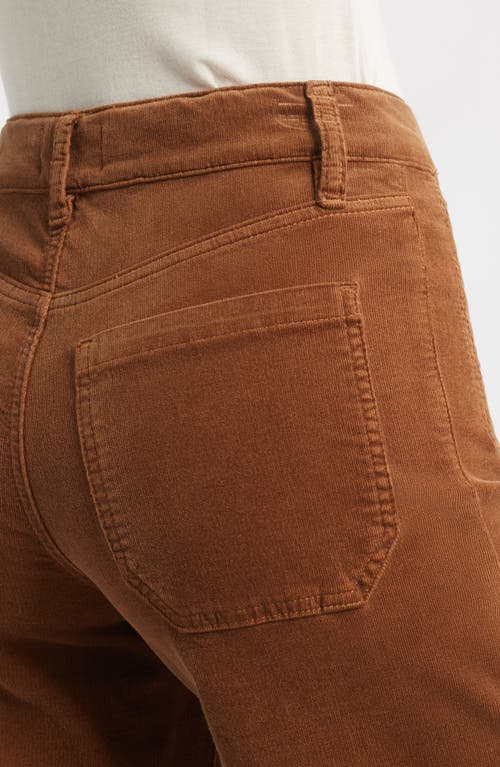 Frame Le Slim Palazzo Patch Pocket High Waist Wide Leg Corduroy Jeans In Brown