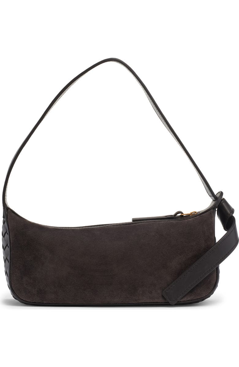 Bottega Veneta Mini Nodo Intrecciato Leather & Suede Shoulder Bag, Alternate, color, 2028 Espresso-Gold