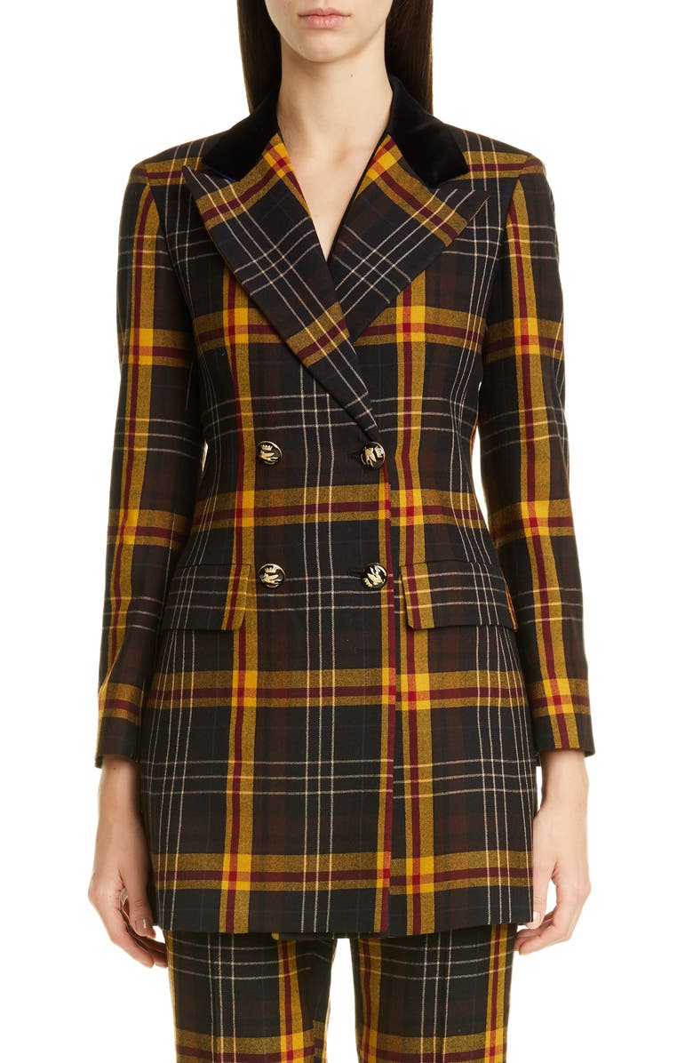 Etro Tartan Wool Blazer, Main, color,
