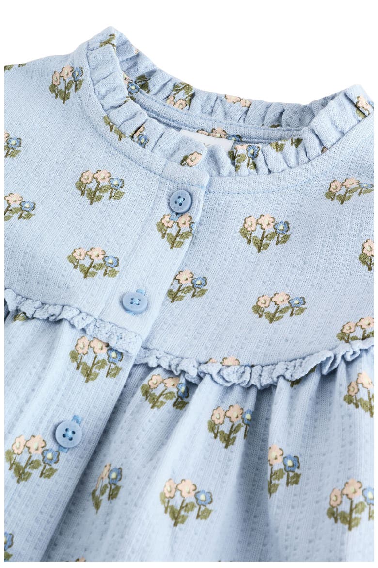 Kids' Floral Long Sleeve Cotton Dress, Alternate, color, BLUE
