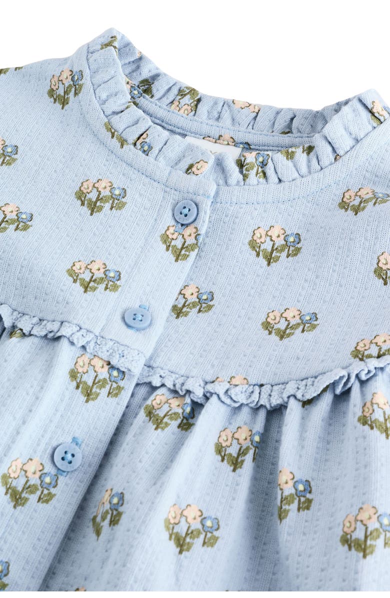 NEXT Kids' Floral Long Sleeve Cotton Dress, Alternate, color, Blue