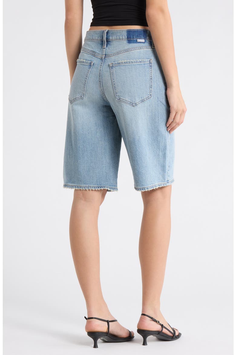 Cruiser Distressed Denim Bermuda Shorts, Alternate, color, FOOLS GOLD