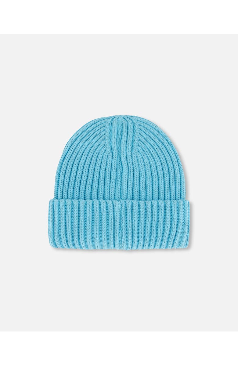 Deux par Deux Girl's Cuffed Knit Hat Light Blue, Alternate, color, 