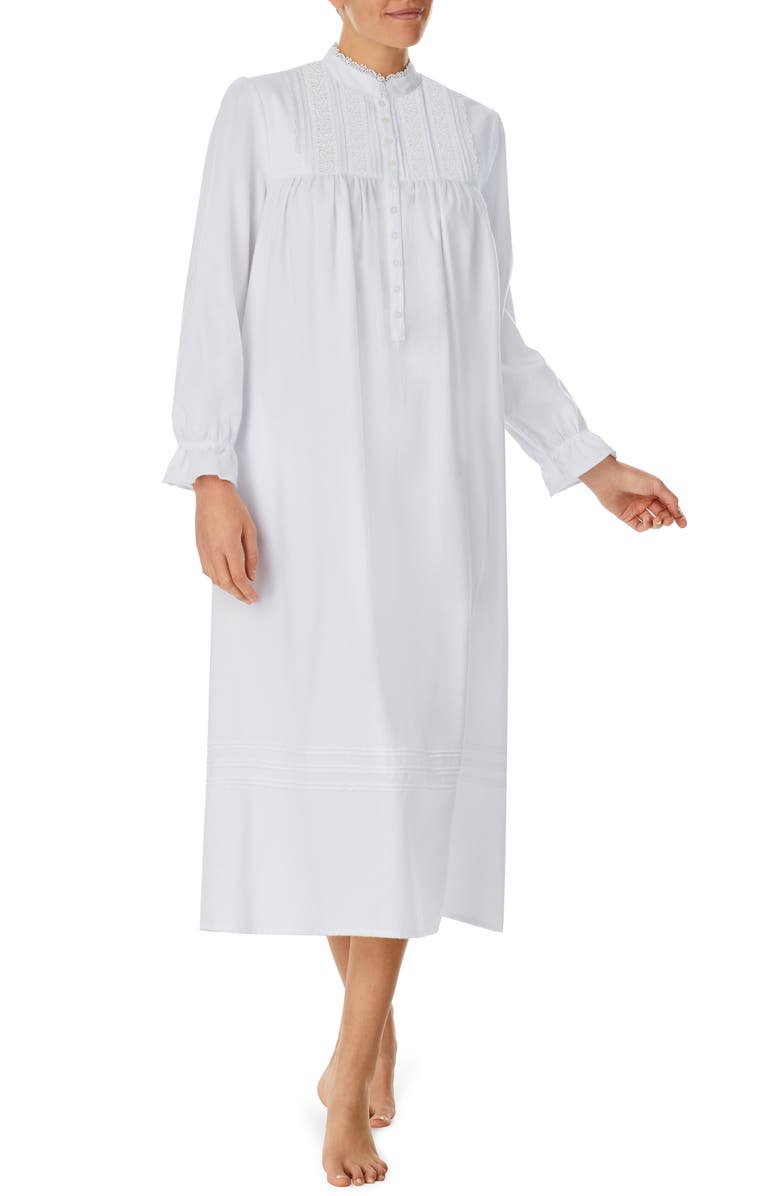 Eileen West Ballet Cotton Blend Flannel Nightgown, Main, color,