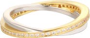Adornia Mixed Plated Crystal Interlocking Ring