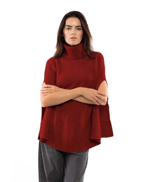 Pure Cashmere Turtleneck Poncho